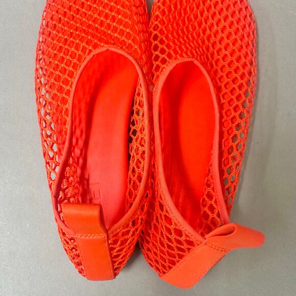 Arket Red Fishnet Ballet Flats Euro Size 39‎ US 8.5 Sheer See Through Round Toe - Picture 13 of 16